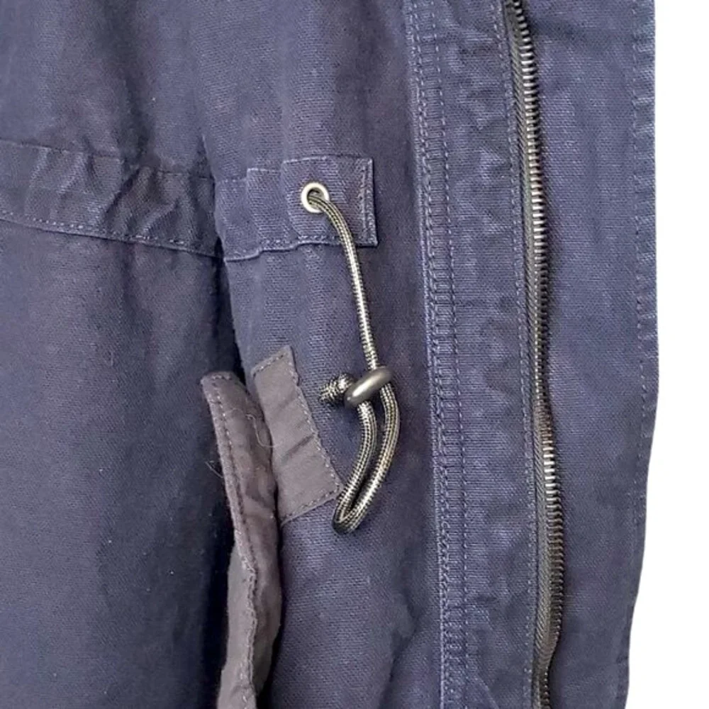 True Religion Canvas Trench Coat Men's Long‎  Weighted Weathered Navy Winter S